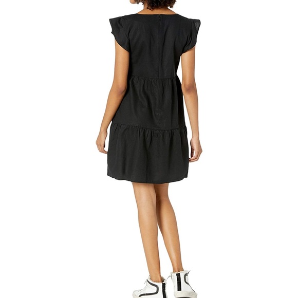 Goodthreads Women's Relaxed-Fit Washed Linen Blend Flutter-Sleeve Peasant Dress - Picture 2 of 6